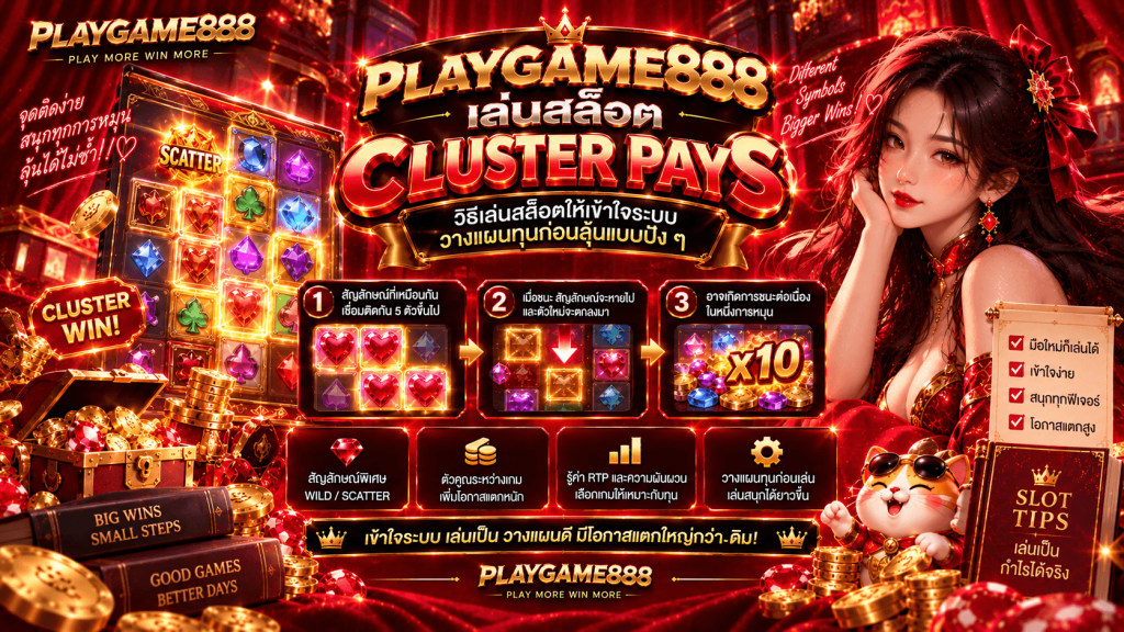 PLAYGAME888 เล่นสล็อต Cluster Pays